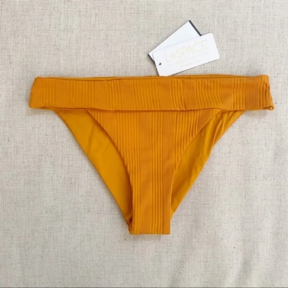 L*Space Veronica Ribbed Bikini Bottoms Mandarin